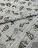 COTONE ARREDAMENTO - 273 CONCHIGLIA E STELLA MARINA BEIGE FONDO RIGA BEIGE