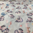 MISTO COTONE - 102 ZEBRA E CONIGLIETTO FONDO CELESTE