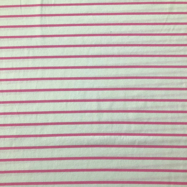 JERSEY DI COTONE - RIGA BIANCO/ROSA 2 CM