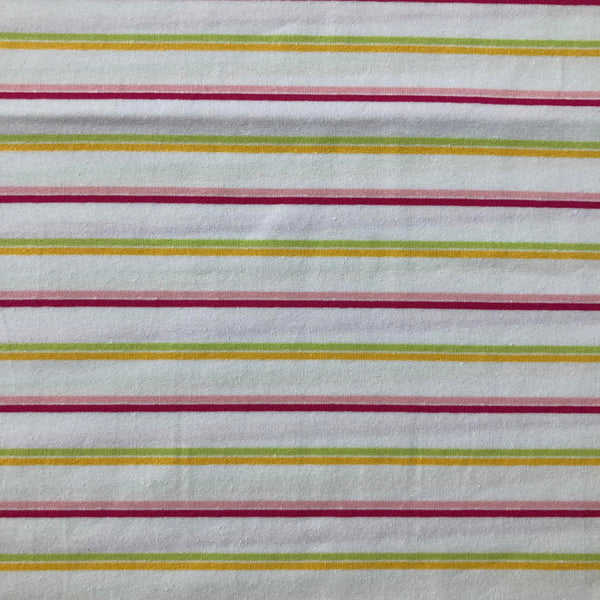 JERSEY DI COTONE - RIGA ROSA/VERDE/GIALLO