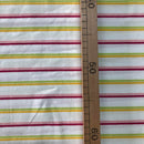 JERSEY DI COTONE - RIGA ROSA/VERDE/GIALLO