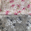 COTONE ARREDAMENTO - 296 FIORI FONDO MELANGE DUE VARIANTI