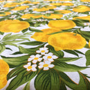 COTONE ARREDAMENTO - 318 LIMONI E FIORELLINI BIANCHI