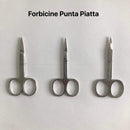 FORBICINE ACCIAIO PUNTA PIATTA - TRE MISURE