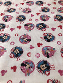 COTONE 100% - 015 MINNIE E TOPOLINO FONDO BIANCO