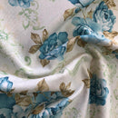 COTONE ARREDAMENTO - 322 FIORE AVION FONDO CON DISEGNO VERDE CHIARO