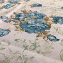 COTONE ARREDAMENTO - 322 FIORE AVION FONDO CON DISEGNO VERDE CHIARO