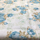 COTONE ARREDAMENTO - 322 FIORE AVION FONDO CON DISEGNO VERDE CHIARO