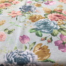 COTONE ARREDAMENTO - 323 FIORI COLORATI FONDO VERDE CHIARO