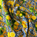 COTONE ARREDAMENTO - 330 LIMONI FONDO VIETRI BLU