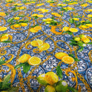 COTONE ARREDAMENTO - 330 LIMONI FONDO VIETRI BLU