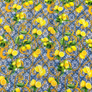 COTONE ARREDAMENTO - 330 LIMONI FONDO VIETRI BLU