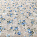 COTONE ARREDAMENTO - 331 FIORELLINO BLU FONDO BEIGE