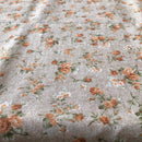 COTONE ARREDAMENTO - 354 FIORELLINO ARANCIO FONDO BEIGE MELANGE