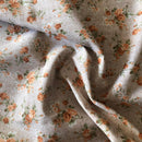 COTONE ARREDAMENTO - 354 FIORELLINO ARANCIO FONDO BEIGE MELANGE