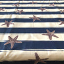 COTONE ARREDAMENTO - 355 RIGA BLU STELLA MARINA FONDO BIANCO