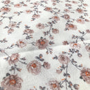 COTONE ARREDAMENTO - 359 FIORELLINO ROSA CON DETTAGLIO ARANCIO