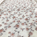 COTONE ARREDAMENTO - 359 FIORELLINO ROSA CON DETTAGLIO ARANCIO