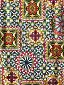 COTONE ARREDAMENTO - 370 MATTONELLA VERDE/GIALLO