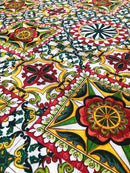 COTONE ARREDAMENTO - 370 MATTONELLA VERDE/GIALLO