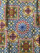 COTONE ARREDAMENTO - 371 MATTONELLA BLU/GIALLO