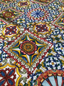 COTONE ARREDAMENTO - 371 MATTONELLA BLU/GIALLO