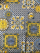 COTONE ARREDAMENTO - 373 MATTONELLA SOLE GRIGIO/BLU