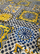 COTONE ARREDAMENTO - 373 MATTONELLA SOLE GRIGIO/BLU