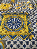 COTONE ARREDAMENTO - 373 MATTONELLA SOLE GRIGIO/BLU