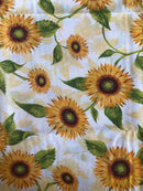 COTONE ARREDAMENTO - 377 GIRASOLE FONDO CON OMBRE ARANCIO