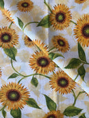 COTONE ARREDAMENTO - 377 GIRASOLE FONDO CON OMBRE ARANCIO