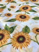 COTONE ARREDAMENTO - 377 GIRASOLE FONDO CON OMBRE ARANCIO