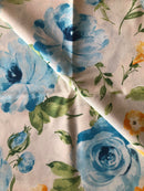 COTONE ARREDAMENTO - 381 FIORE GRANDE AZZURRO