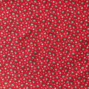 COTONE ARREDAMENTO - 390 CUORE FIOCCO DI NEVE FONDO ROSSO