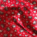 COTONE ARREDAMENTO - 390 CUORE FIOCCO DI NEVE FONDO ROSSO