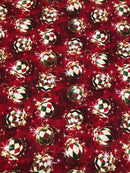 COTONE ARREDAMENTO - 413 PALLE DI NATALE FONDO ROSSO