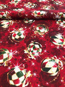 COTONE ARREDAMENTO - 413 PALLE DI NATALE FONDO ROSSO