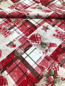 COTONE ARREDAMENTO - 414 NATALE COUNTRY QUADRETTO ROSSO