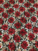 COTONE ARREDAMENTO - 416 STELLA DI NATALE E PETALI BEIGE