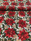 COTONE ARREDAMENTO - 416 STELLA DI NATALE E PETALI BEIGE