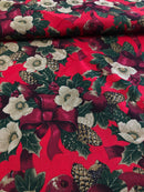 COTONE ARREDAMENTO - 424 GHIRLANDA NATALE FONDO ROSSO