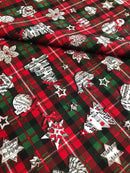 COTONE ARREDAMENTO - 451 ALBERO NOTE MUSICALI E FONDO SCOZZESE