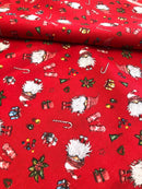 COTONE ARREDAMENTO - 454 GNOMO E REGALI FONDO ROSSO