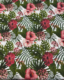 COTONE ARREDAMENTO - 473 FOGLIE TROPICAL FIORE ROSA