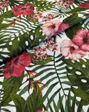 COTONE ARREDAMENTO - 473 FOGLIE TROPICAL FIORE ROSA