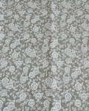 COTONE ARREDAMENTO - 496 ROSELLINA BIANCA FONDO BEIGE