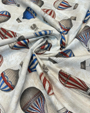 COTONE ARREDAMENTO - 518 MONGOLFIERA ROSSO SCURO E BLU