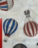 COTONE ARREDAMENTO - 518 MONGOLFIERA ROSSO SCURO E BLU