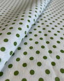 COTONE ARREDAMENTO - 536 POIS VERDE FONDO BIANCO