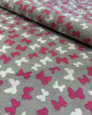 COTONE ARREDAMENTO - 549 FARFALLE FUCSIA FONDO GRIGIO